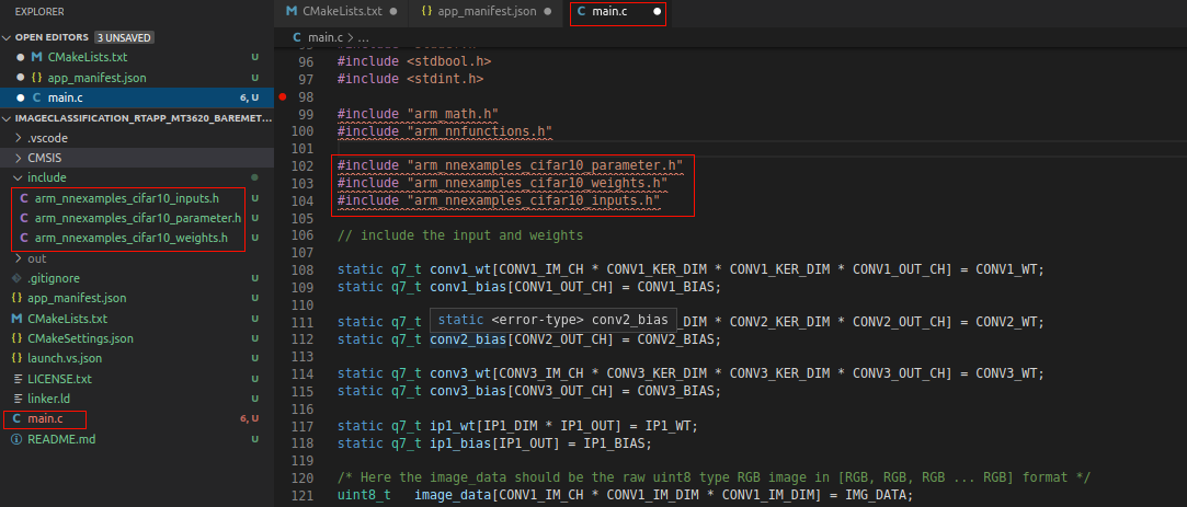 The illustration shows weights, parameters and input files.