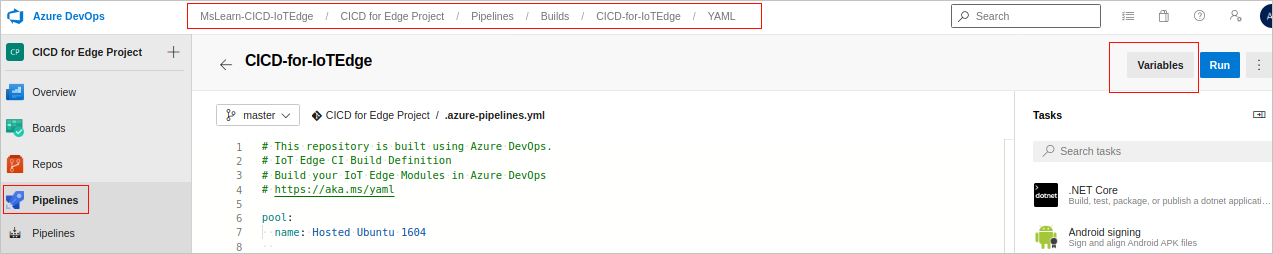 The illustration shows adding new variables to the pipeline.