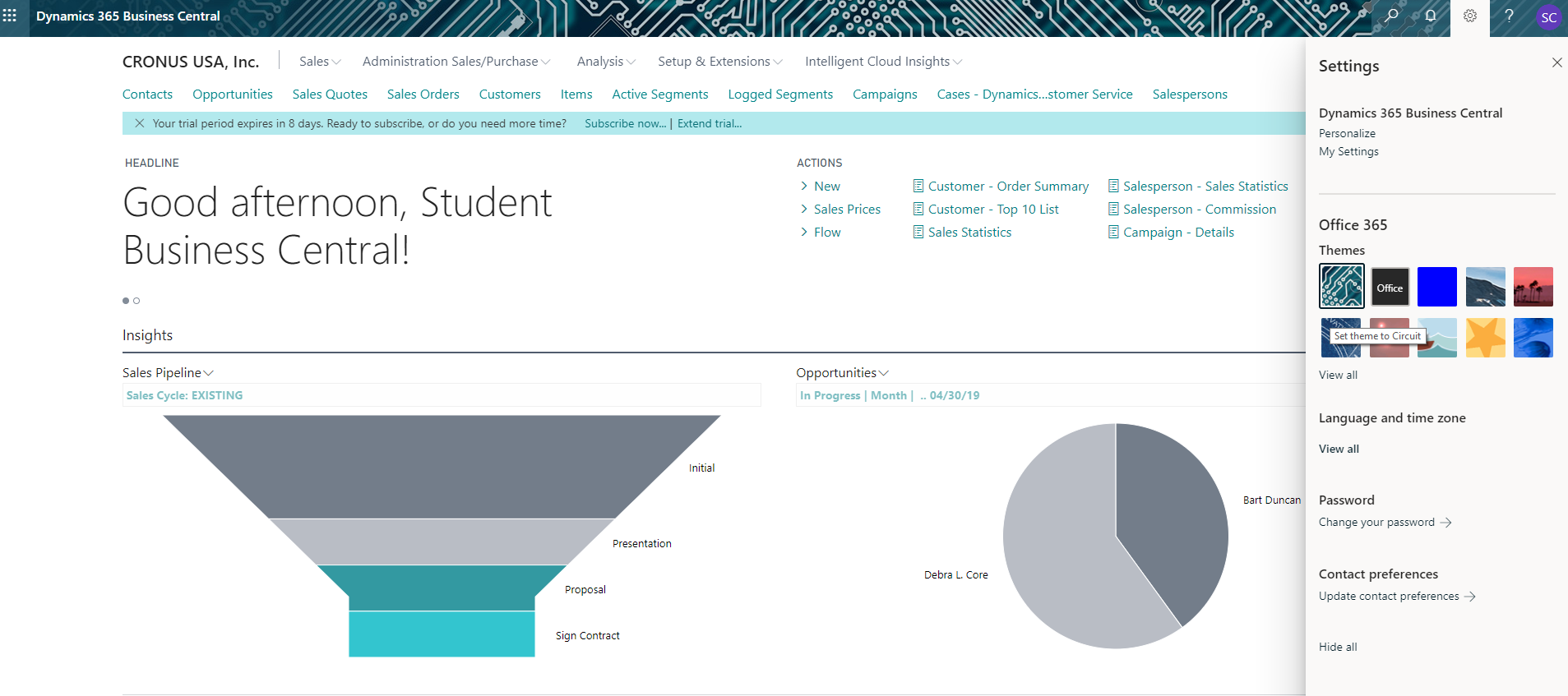 Screenshot of an example of the unified header and theme.