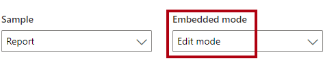 Screenshot of the Embedded mode dropdown list set to Edit mode.