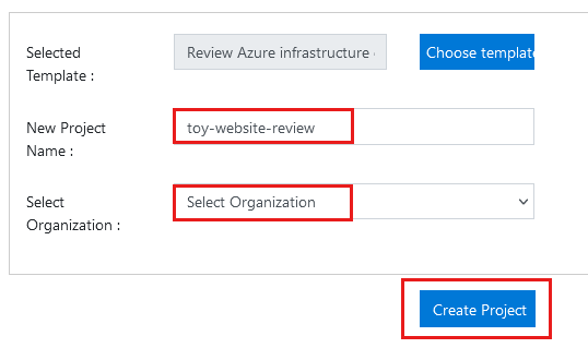 Screenshot that shows creating a project through the Azure DevOps Demo Generator.