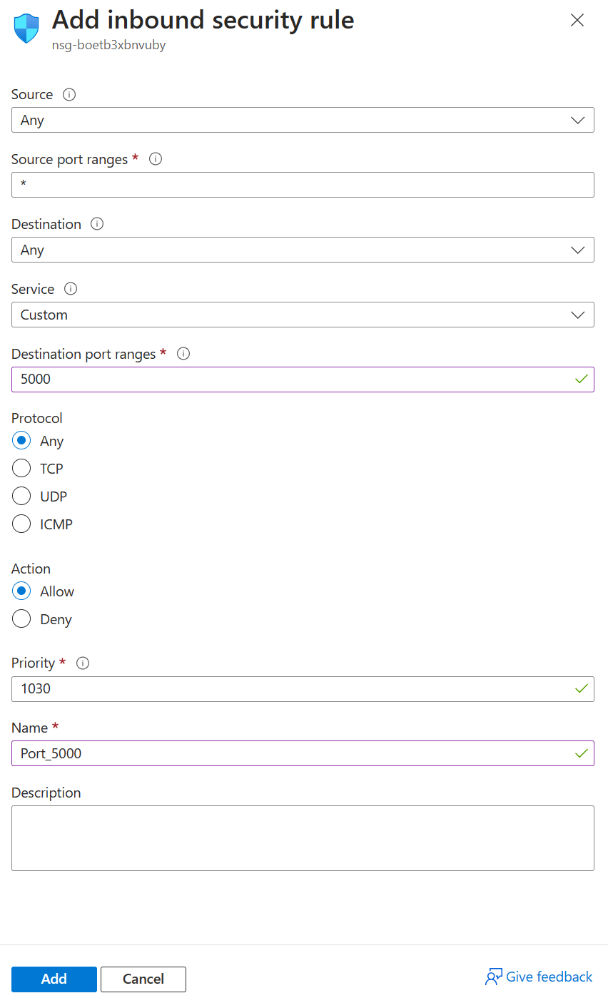 The configured inbound port.