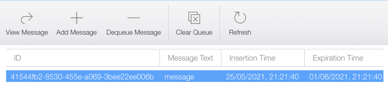 Screenshot that shows message details.