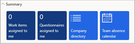 Screenshot showing summary section of ESS.