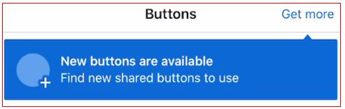 Mobile screenshot of the new buttons available.