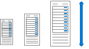 Illustration that shows vertical scaling where a single virtual machine increases or decreases in size by scaling up or scaling down.