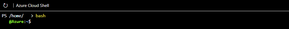 Screenshot of the Azure BASH CLI at initial launch.