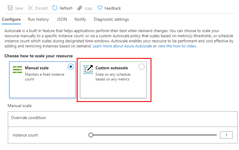 Enabling autoscale