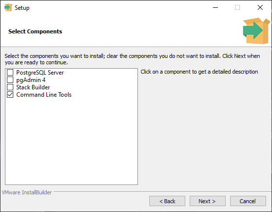 Screenshot showing the Select Components dialog box.