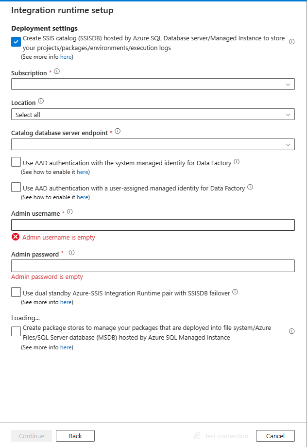 Create SSIS catalog (SSISDB) hosted by Azure SQL Database server/Managed Instance