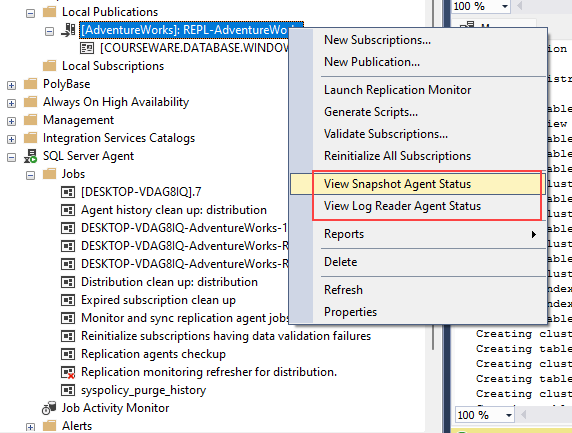 Screenshot showing how to launch the snapshot agent.