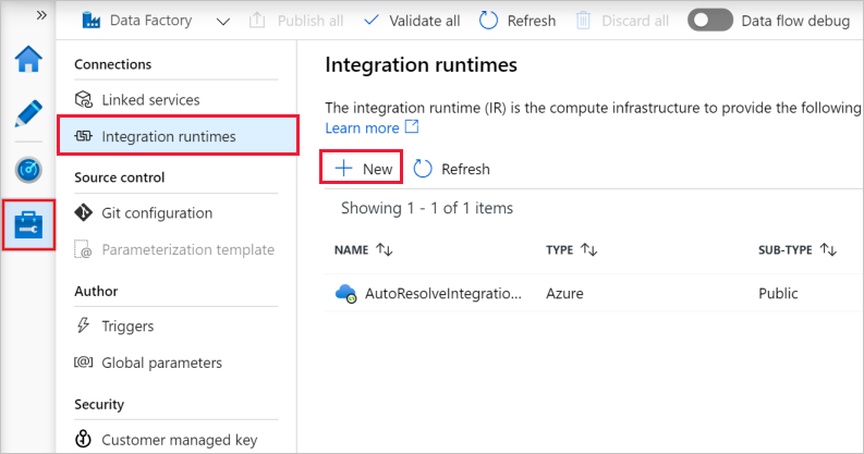 Create an integration runtime