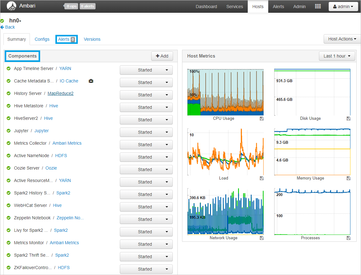 Accessing Apachi Ambari Host metrics