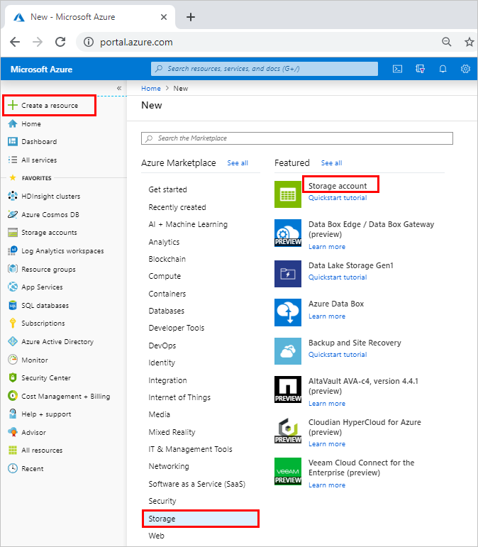 Creating an HDInsight Interactive Query Solution in the Azure portal.