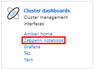 Opening a Zeppelin Notebook in the Azure portal