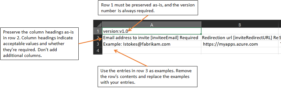 Screenshot of a common CSV file opened in spreadsheet format.