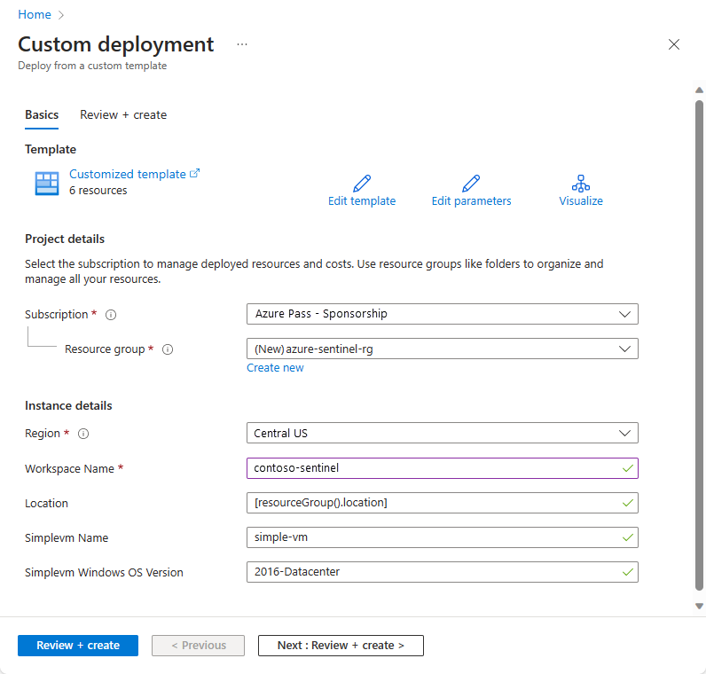 Screenshot of the Custom Deployment page.