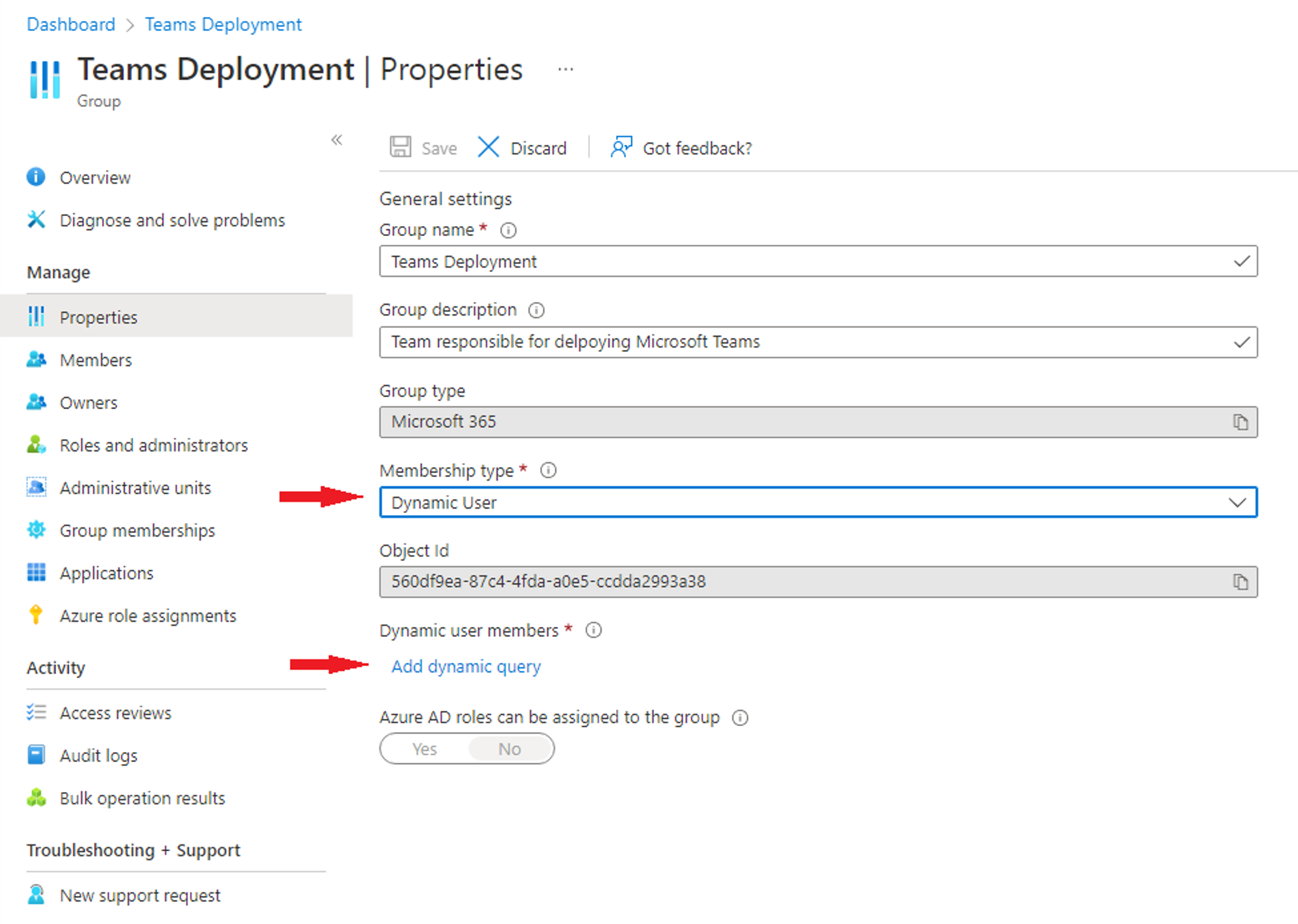 Screenshot of Membership type in Microsoft Entra ID.