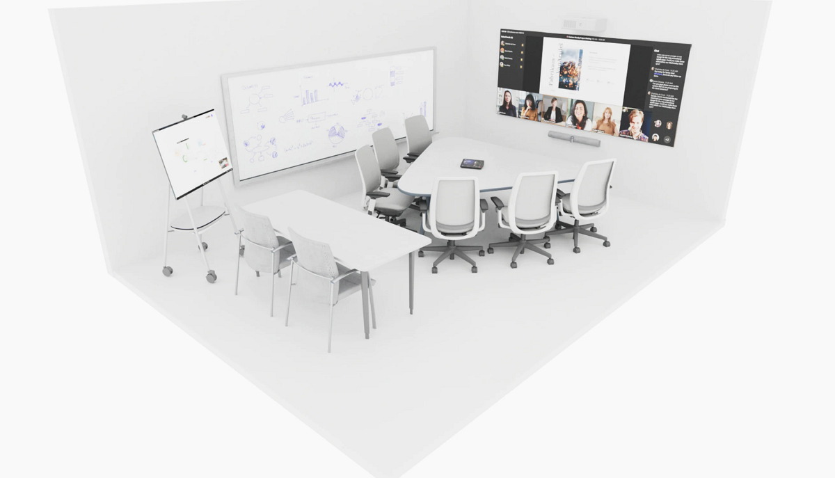 A mockup of a modern meeting room.