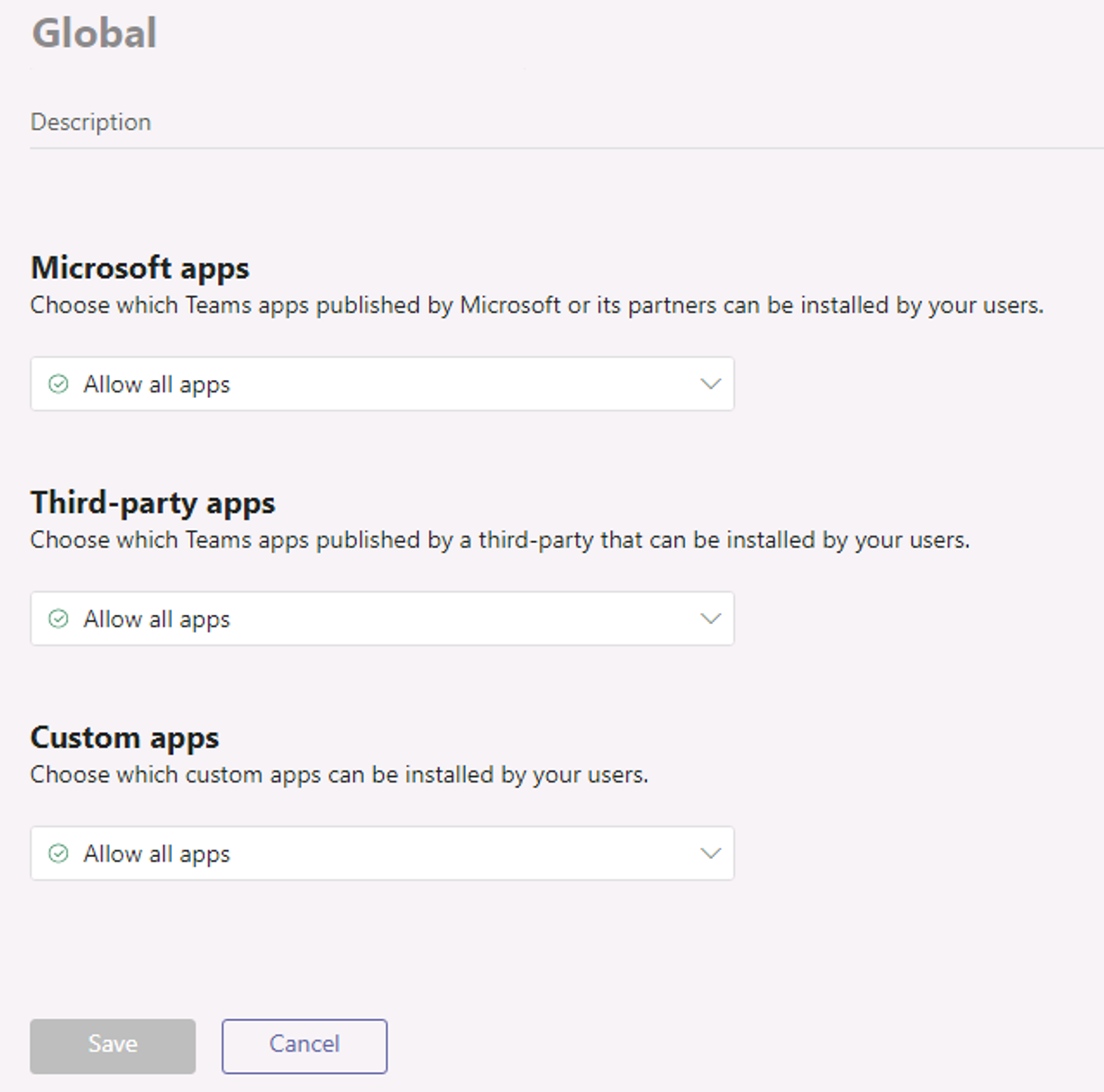  Screenshot of app permission policy.