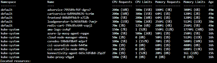 Screenshot of kubectl describe node.