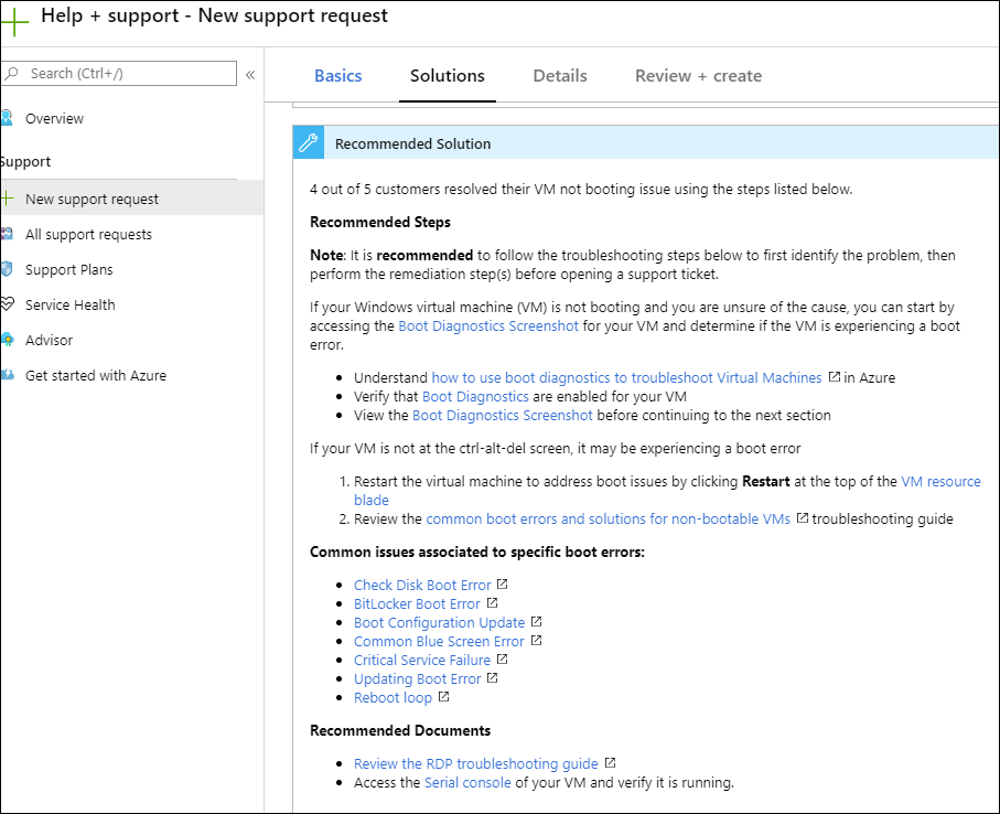 Screenshot of Azure portal.