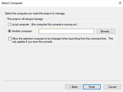 Screenshot of the Another computer option in the Select Computer dialog.