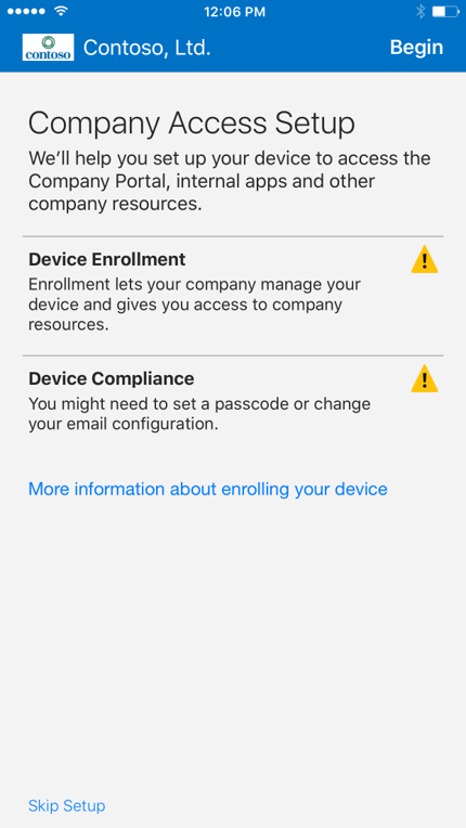 Screenshot of the Company Access Setup screen.