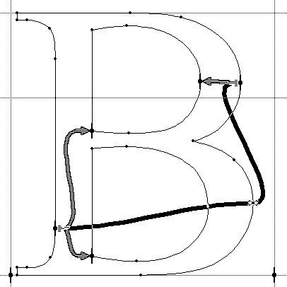 Screenshot showing an outlined capital B.