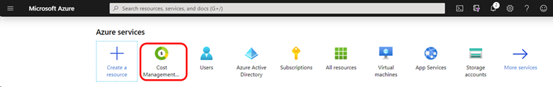 Choose Cost Management + Billing under Azure services