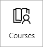 Screenshot showing the Courses card in the dashboard toolbox.