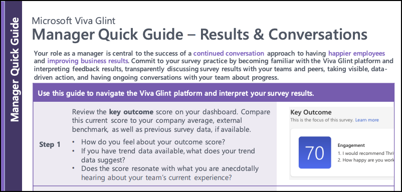 Partial screenshot of the Manager Quick Guide - Results & Conversations.