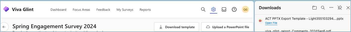 Screenshot of how to download the new template and open it in a new tab.