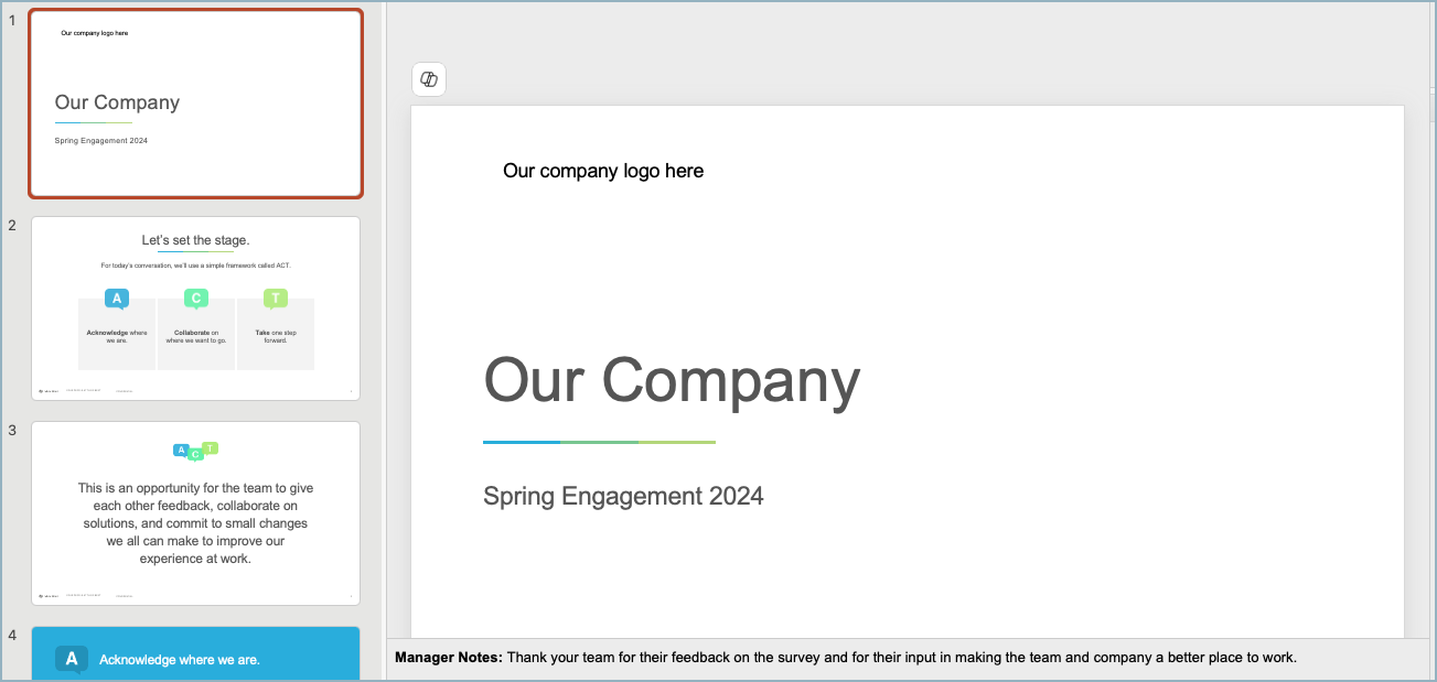 Screenshot of a customized PowerPoint template.