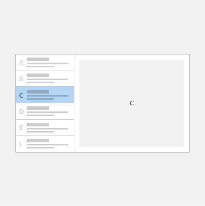 Example of list-details pattern