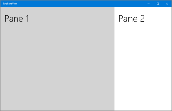 Two-pane view with pane 1 using two-thirds of screen, and pane 2 using one-third