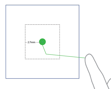 screen shot showing the select or drag and drop disambiguation threshold.