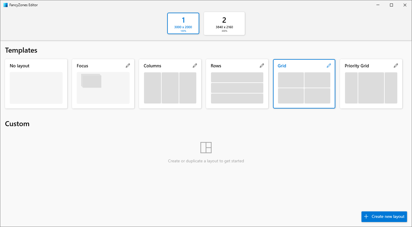 FancyZones Picker Multiple Monitors