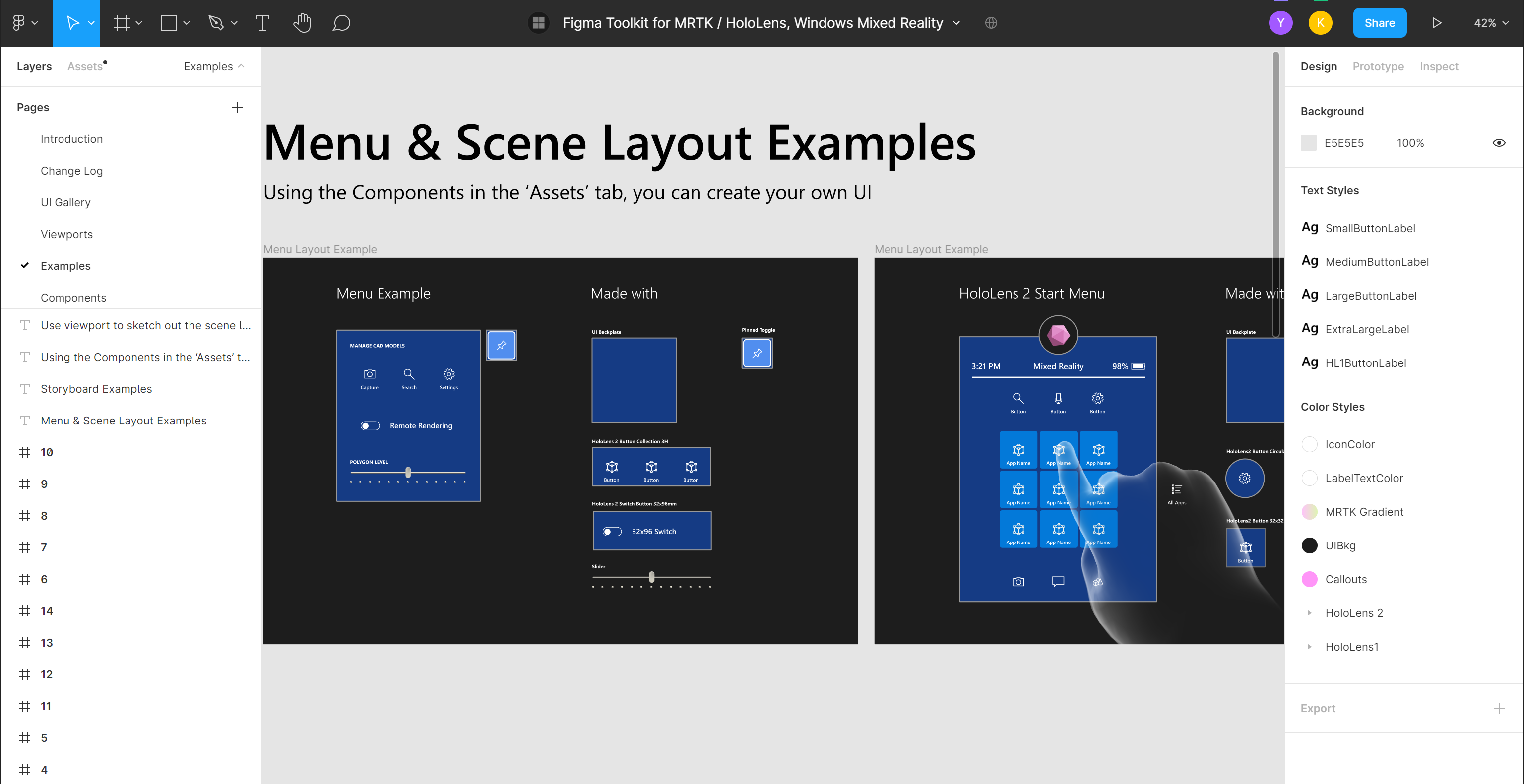 Figma Toolkit Example - Menu UI 5