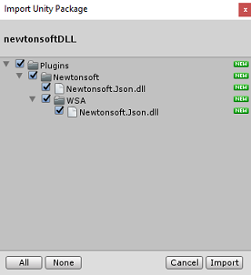 Import the Newtonsoft.Json assets