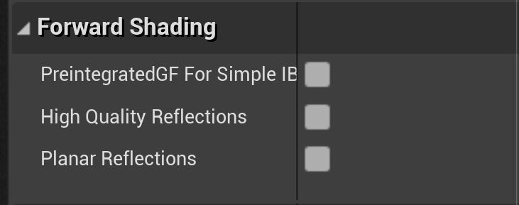 Forward shading material settings in Unreal