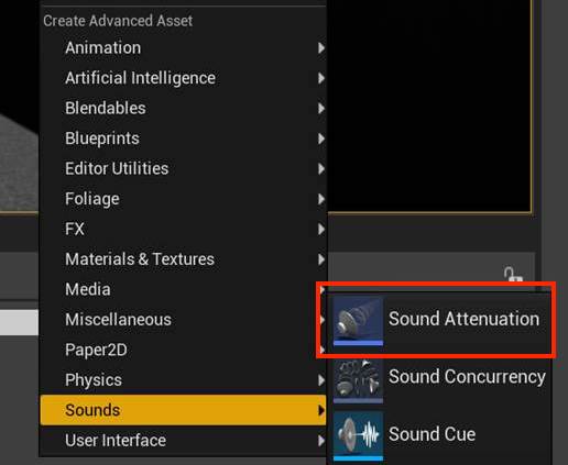 Creating sound attenuation asset