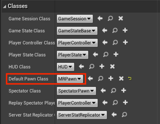 Set the Default Pawn Class