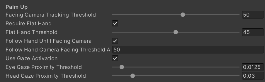 Palm Up configuration