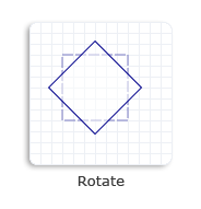 Illustration a square rotated clockwise 45 degrees about the center of the original square