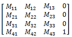 Four-by-four 3D transform matrix