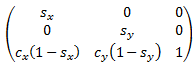 Three-by-three scale matrix