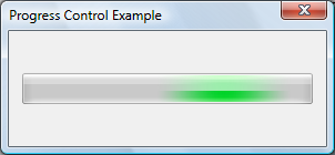 screen shot of a progress bar that moves a green highlight across a gray rectangle to indicate progress