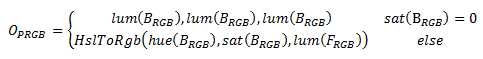 Mathematical formula for a luminosity blend effect.