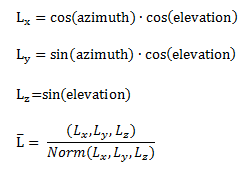 light vector calculation